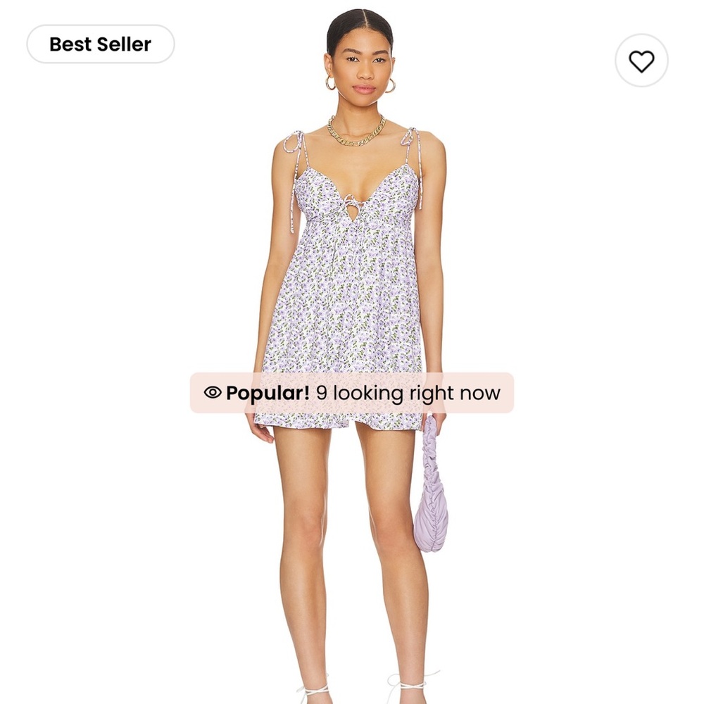 Viola Tie Strap Dress in Lavender Floral